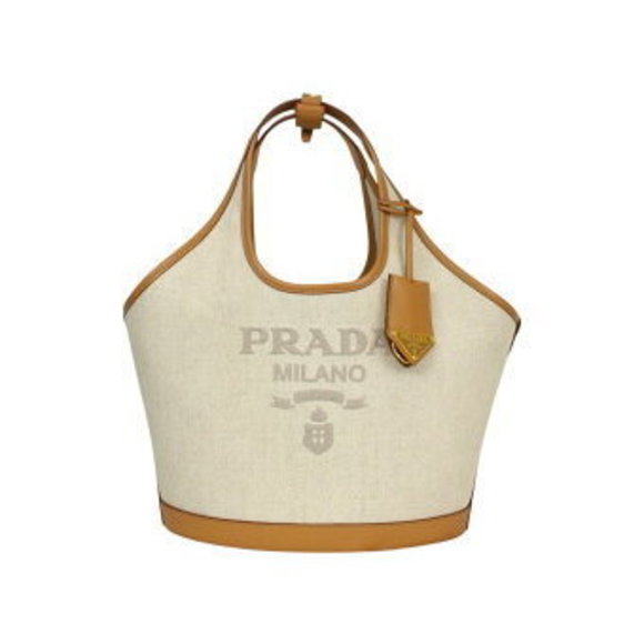 Prada Tote Bag Beige Cowhide Leather - Picture 1 of 9